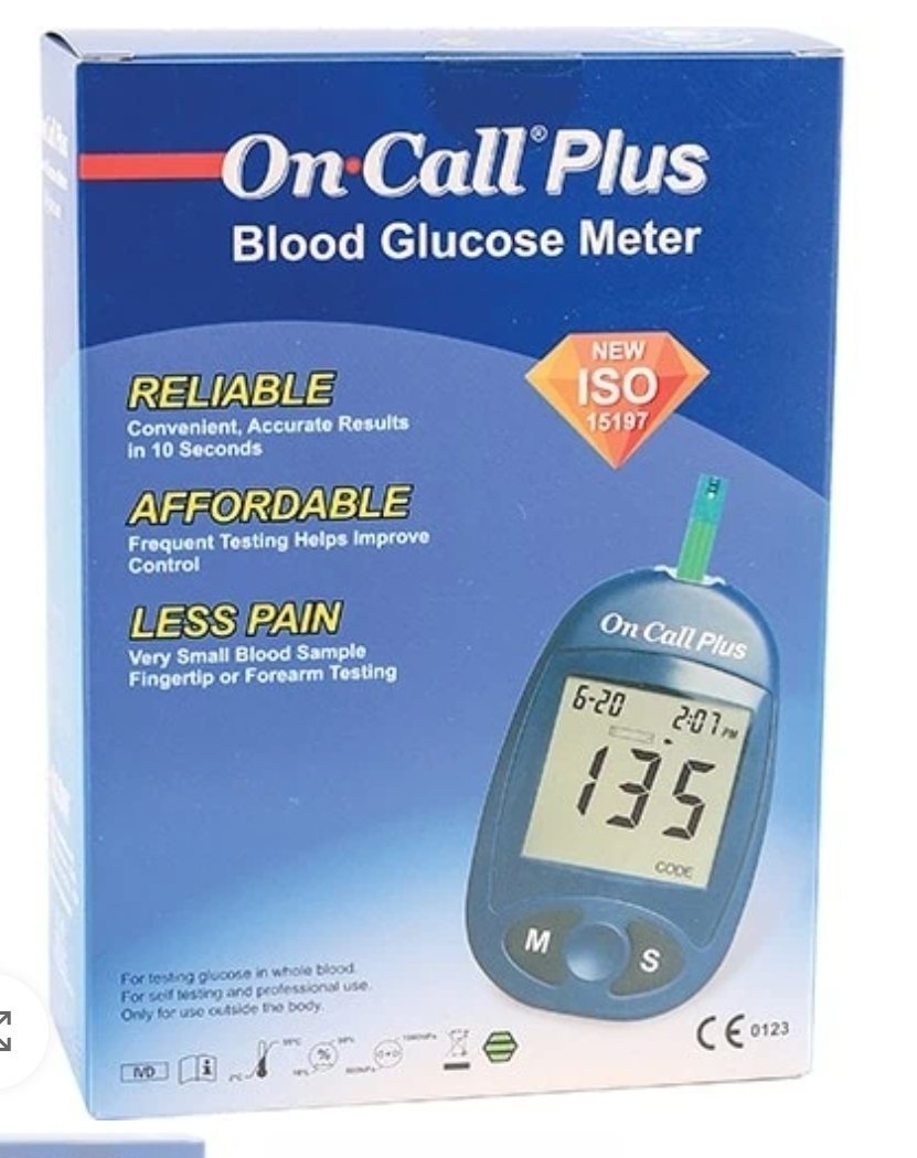 On call plus glucometer kit with 20 strips free   Medstore