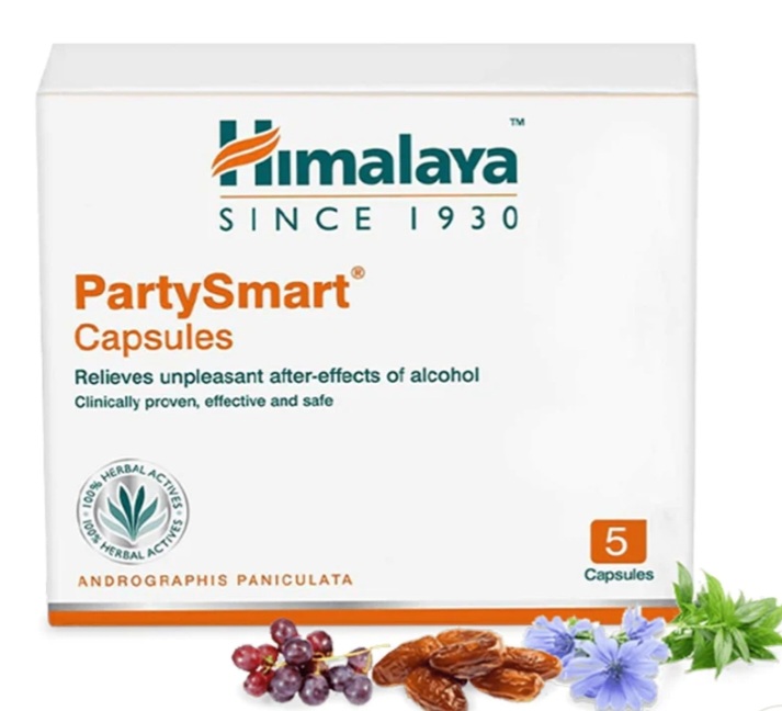 Himalaya PartySmart (5 Capsules) Relieves unpleasant after-effects of  alcohol hangover