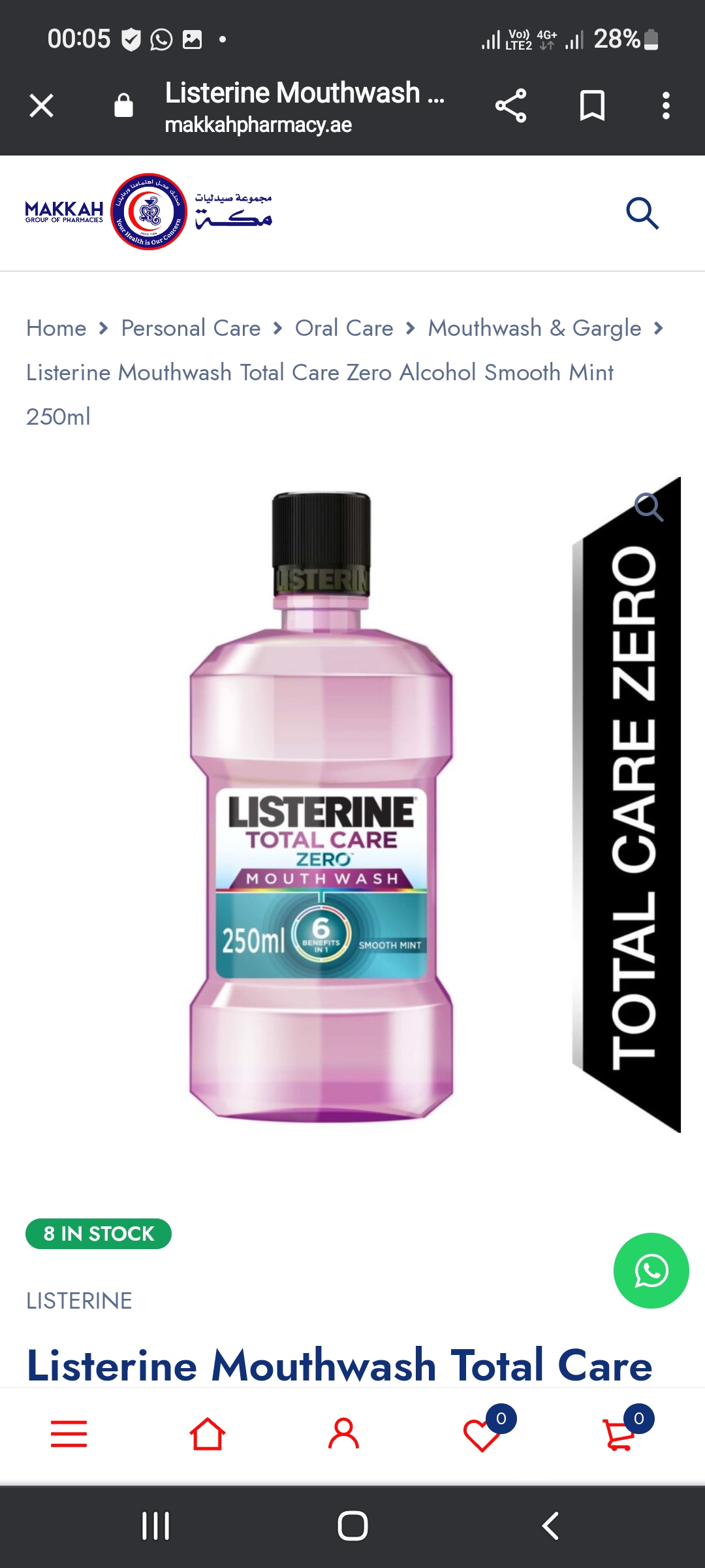 Listerine mouthwash 250 ml - Medstore