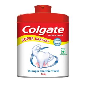 Colgate Super Rakshak Toothpowder 100g - Calcium + Minerals for Stronger Healthier Teeth, 100% Vegetarian