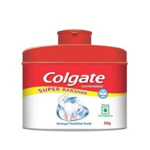 Colgate Super Rakshak Toothpowder 50g - Calcium + Minerals for Stronger Healthier Teeth, 100% Vegetarian