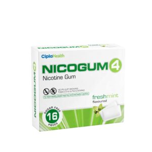 Cipla Nicogum 4 Nicotine Gum Freshmint 16 Pieces - Sugar Free, Helps Quit Smoking & Tobacco