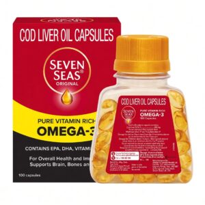 Seven Seas Cod Liver Oil Capsules 100s - Pure Vitamin Rich Omega-3 with EPA, DHA & Vitamins