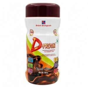 D-Protin Chocolate Flavour 200g - Nutritional Supplement for Diabetic Care by British Biologicals