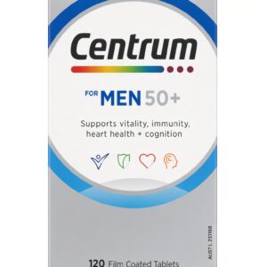 Centrum for Men 50+ Value Pack 120 Tablets - Multivitamin for Vitality, Immunity, Heart & Cognition