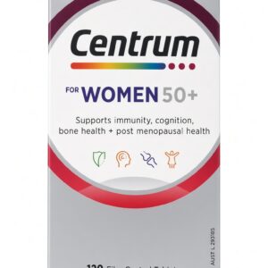 Centrum for Women 50+ Value Pack 120 Tablets - Multivitamin for Immunity, Cognition, Bone & Post Menopausal Health