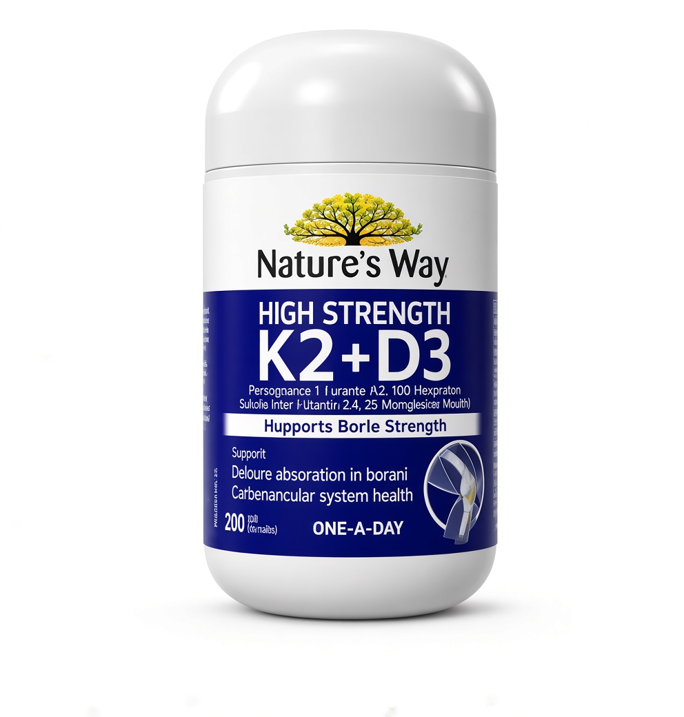 Nature's Way High Strength K2 + D3 30 Tablets - Supports Bone Strength, One-A-Day